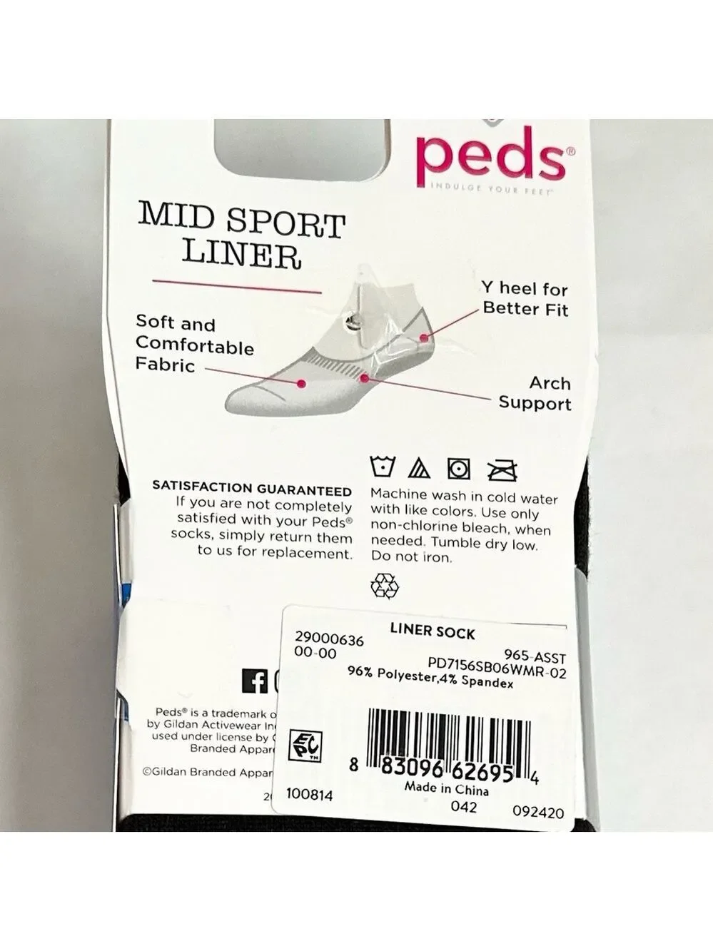 Peds Mid Sport Liner Socks 6 Pairs Black Grey and White NWT